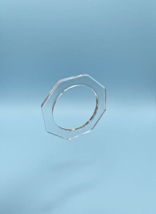 Transparent Hexagon Resin Bangle